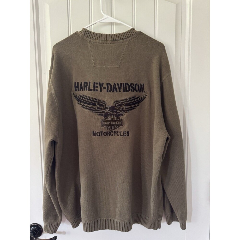 Harley Davidson Mens XXL Sweater Crewneck Logo Pullover Embroidered